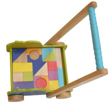 Kids Wooden Building Blocks Trolly For Custom